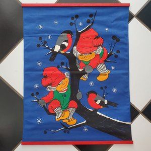 1960s Vintage Danish Modern Christmas Elf Art